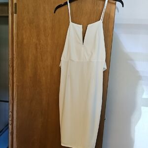 Elegant Cream Spaghetti Strap Dress